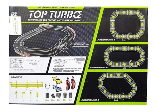 Juguete Pista Eléctrica De Carros 3-1 240cm De Circuito Top Turbo